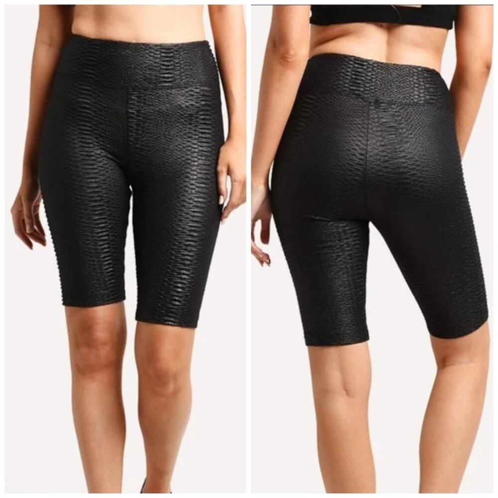 KORAL Densonic Textured Luster High Rise Biker Shorts Size X-Small New With Tag